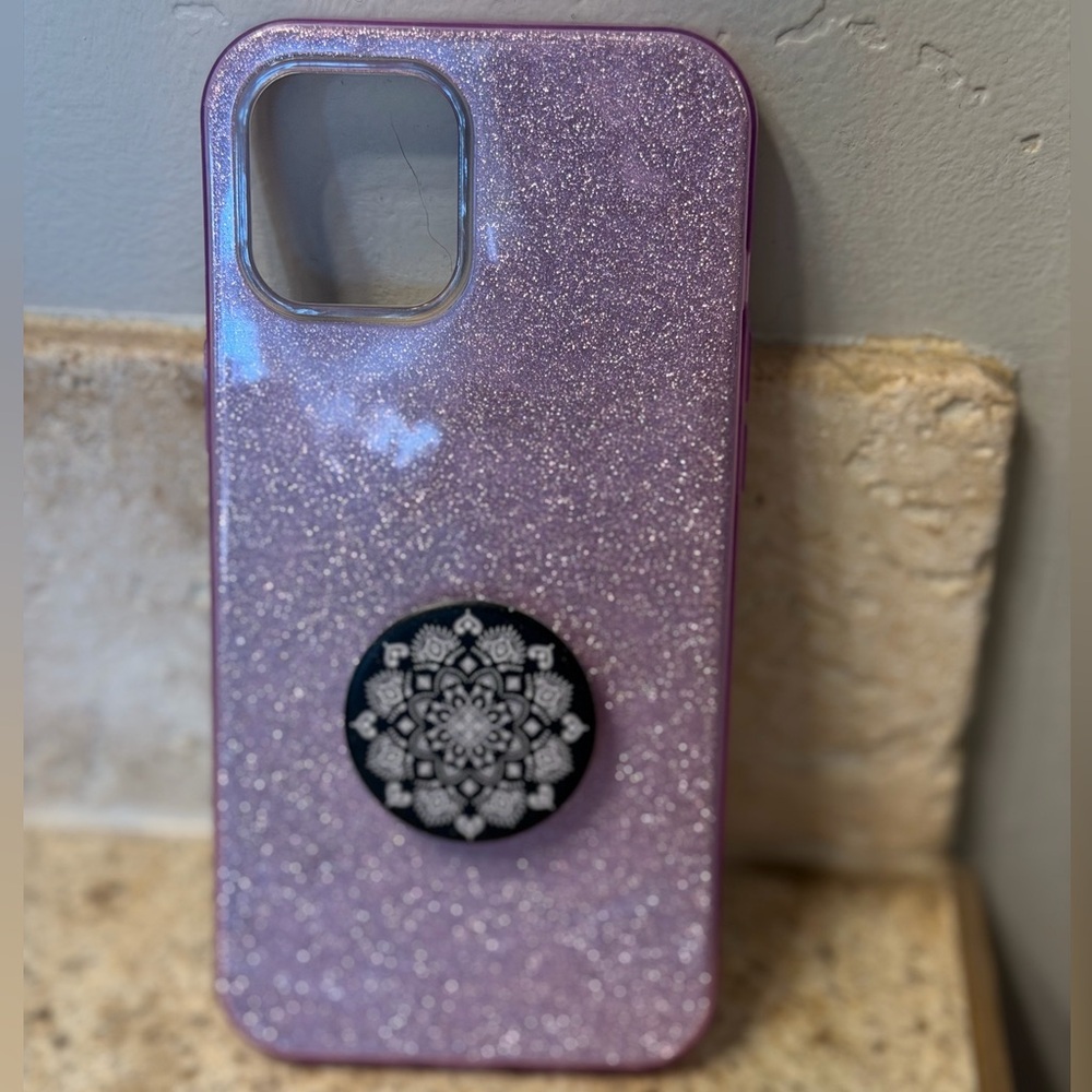 Amazon Sparkling Purple Phone Case with Mandala